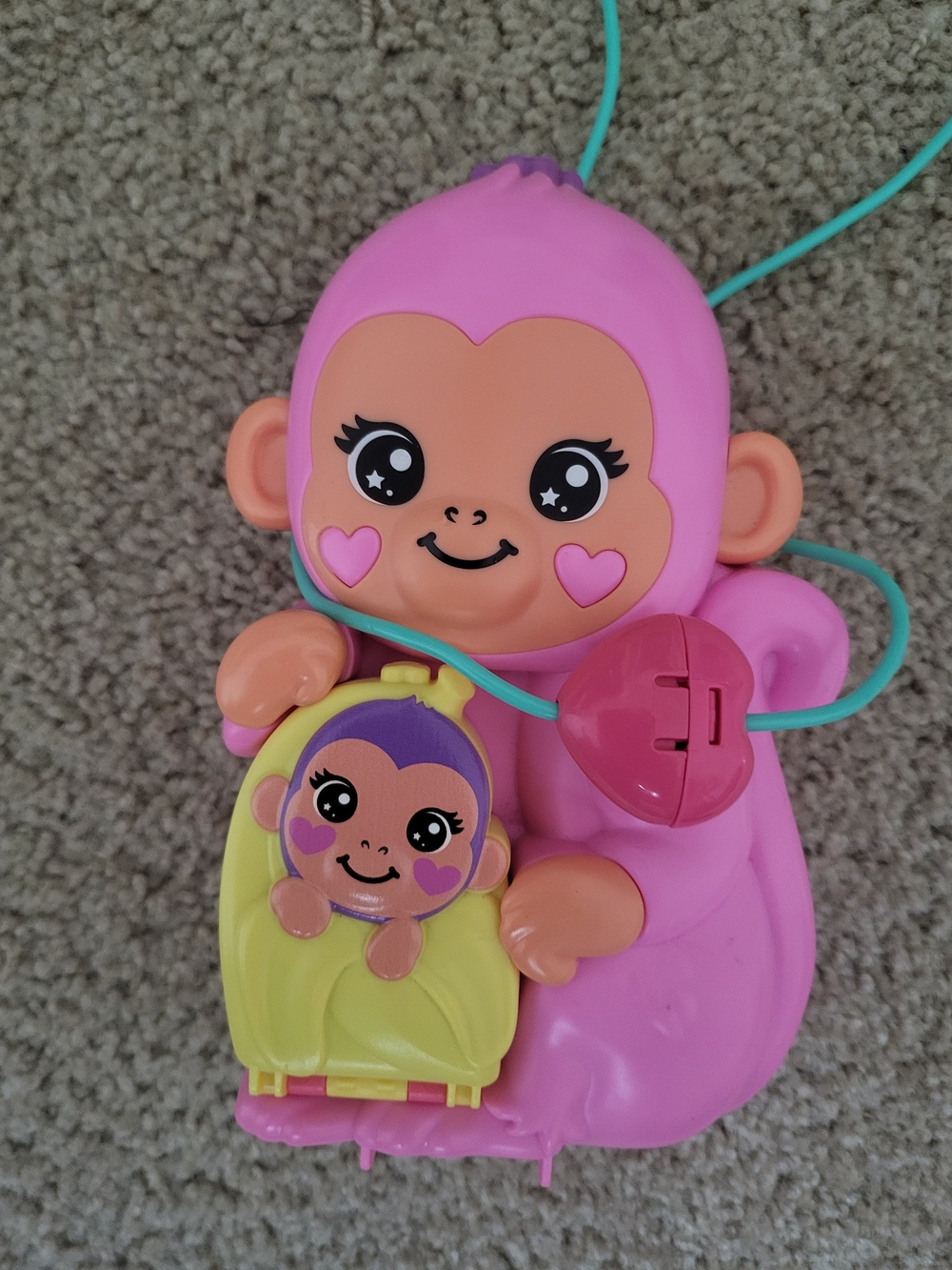 Polly Pocket Momma Monkey & Baby 2-in-1 Playset